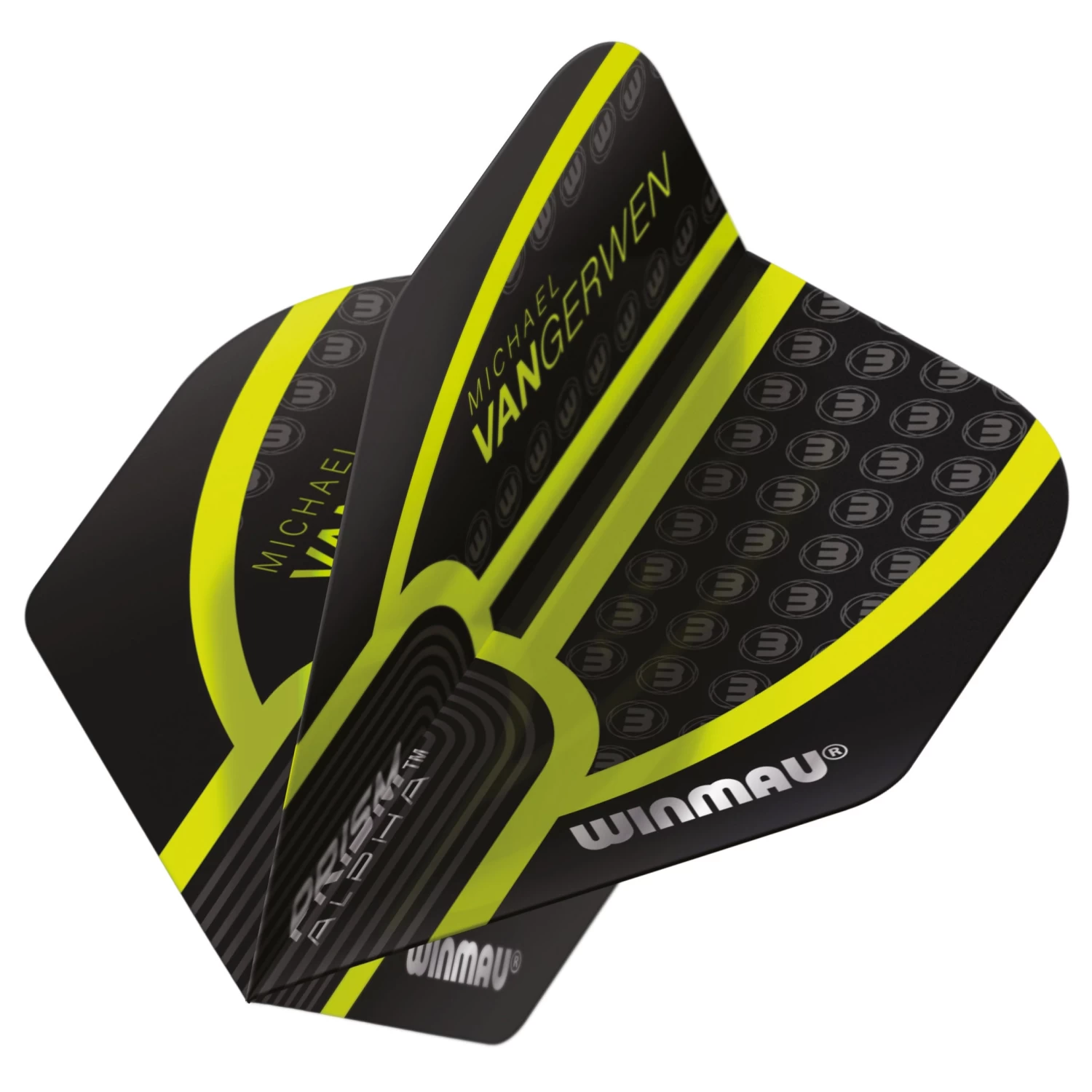 Winmau MVG Translucent Black With Green Line Prism Alpha Standard 1 Winmau MVG Translucent Black With Green Line Prism Alpha Standard