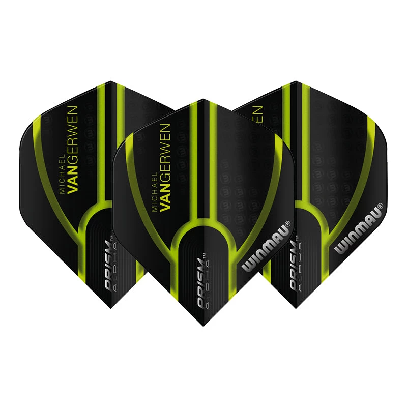 Winmau MVG Translucent Black With Green Line Prism Alpha Standard 2 Winmau MVG Translucent Black With Green Line Prism Alpha Standard - Image 2