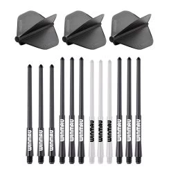Winmau Stealth Moulded Dart Flights And Stems (Shafts) Multipack