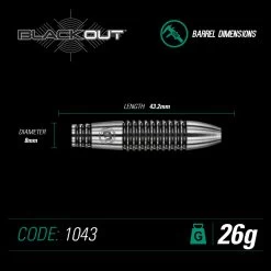Winmau Blackout 2 -Pro Dart Shop blackout dims 1043 26g 1