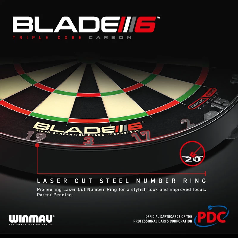Winmau Winmau Blade 6 Triple Core Dartboard 7 Winmau Winmau Blade 6 Triple Core Dartboard - Image 7