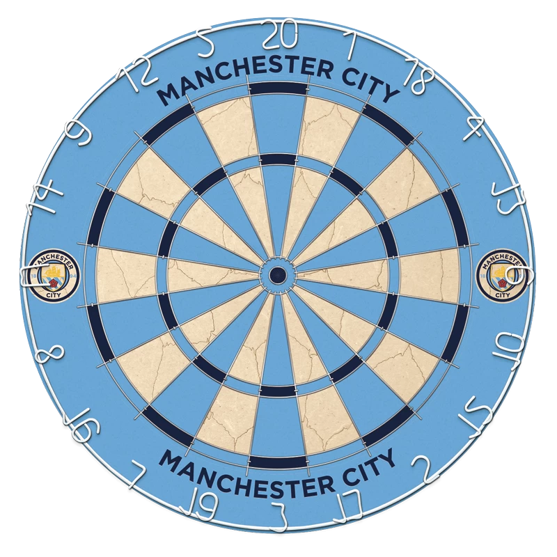 Red Dragon Darts Manchester City Football Club Dartboard 1 Red Dragon Darts Manchester City Football Club Dartboard