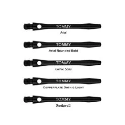 Red Dragon Darts Personalised Shafts - Anodised Aluminium Medium -Pro Dart Shop personalised aluminum medium black x5 fonts